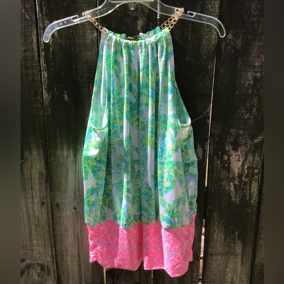 Lilly Pulitzer Tops - Lilly Pultizer Tropical Green and Pink Women's Halter Top small
